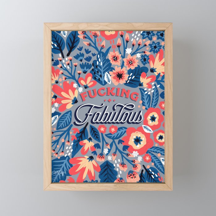 F*cking Fabulous - Denim & Coral Palette Mini Art Print Gallery Image 1