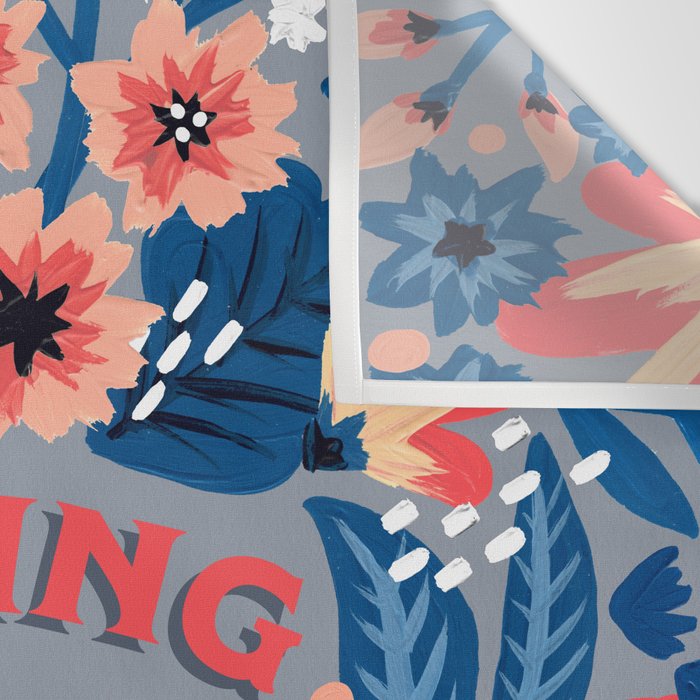 F*cking Fabulous - Denim & Coral Palette Wall Tapestry Gallery Image 3