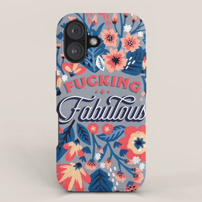 F*cking Fabulous - Denim & Coral Palette iPhone Case Gallery Image 1