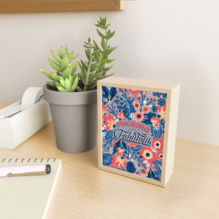F*cking Fabulous - Denim & Coral Palette Mini Art Print Gallery Image 2