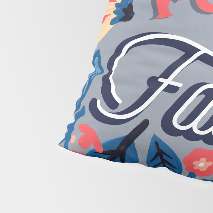 F*cking Fabulous - Denim & Coral Palette Pillow Sham Gallery Image 4
