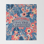 F*cking Fabulous - Denim & Coral Palette Throw Blanket Gallery Image 2