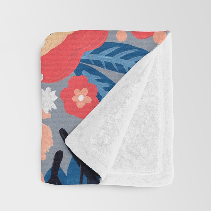 F*cking Fabulous - Denim & Coral Palette Throw Blanket Gallery Image 3