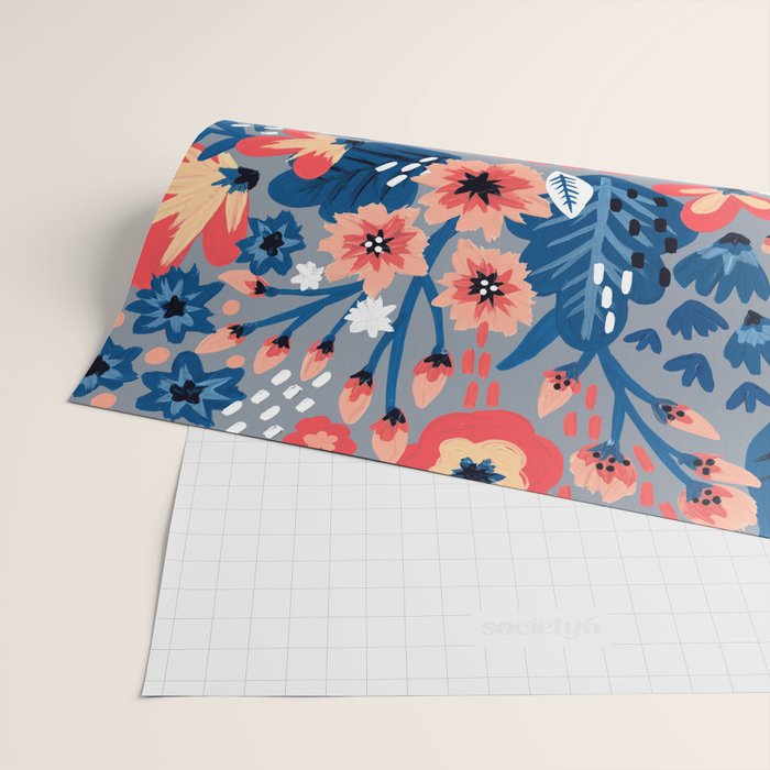 F*cking Fabulous - Denim & Coral Palette Wrapping Paper Gallery Image 2