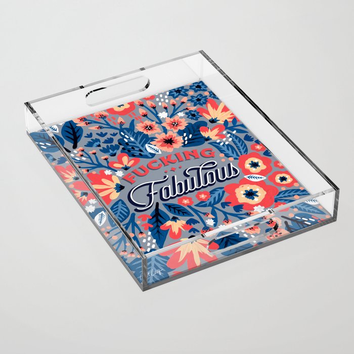 F*cking Fabulous - Denim & Coral Palette Acrylic Tray Gallery Image 1