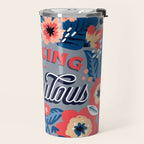 F*cking Fabulous - Denim & Coral Palette Travel Mug Gallery Image 2