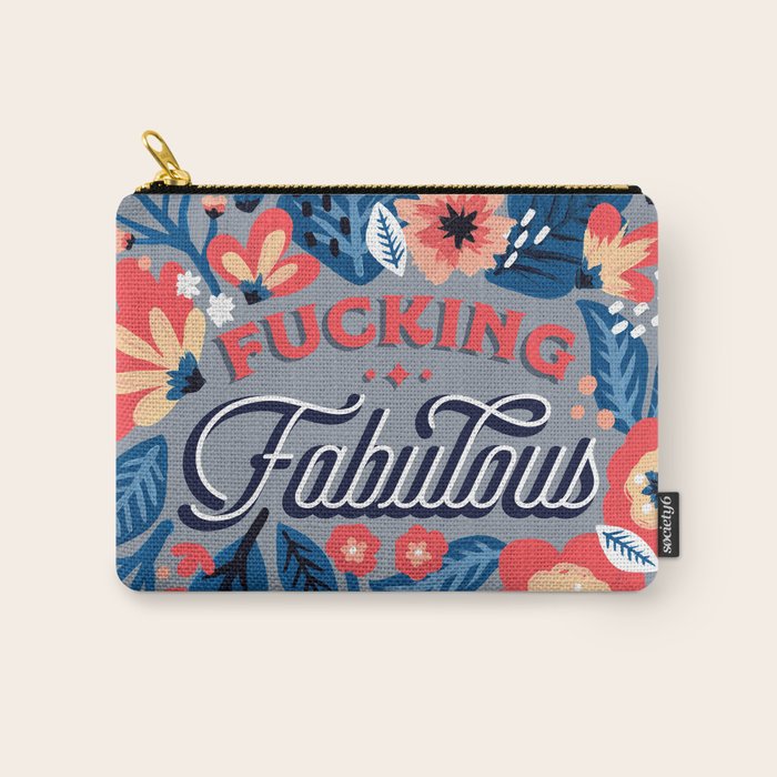 F*cking Fabulous - Denim & Coral Palette Carry All Pouch Gallery Image 1