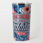 F*cking Fabulous - Denim & Coral Palette Travel Mug Gallery Image 1