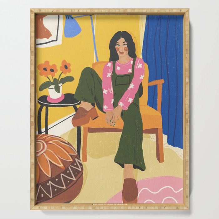 70s babe Serving Tray Gallery Image 1