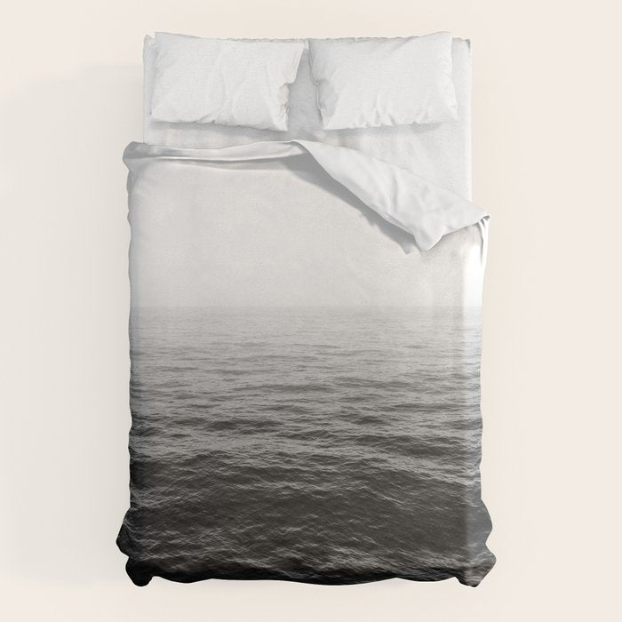 ocean horizon black and white landscape photography Duvet Cover Gallery Image 6