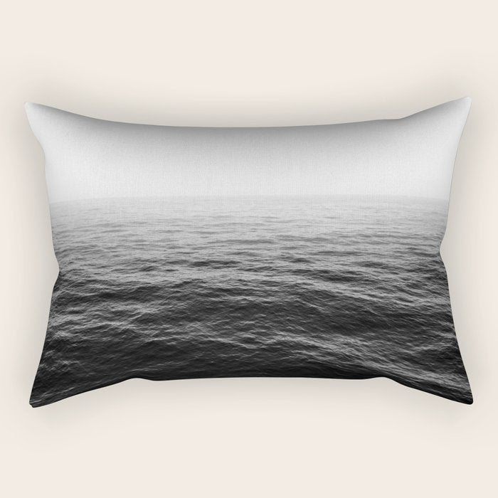 ocean horizon black and white landscape photography Rectangular Pillow Gallery Image 1