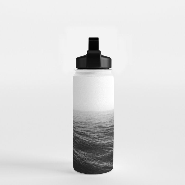 ocean horizon black and white landscape photography Water Bottle Gallery Image 2