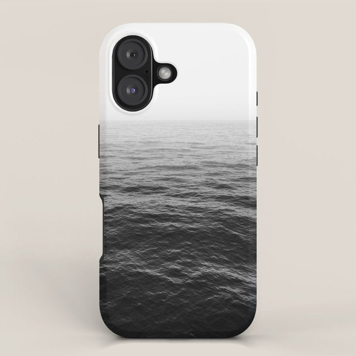 ocean horizon black and white landscape photography iPhone Case Gallery Image 1
