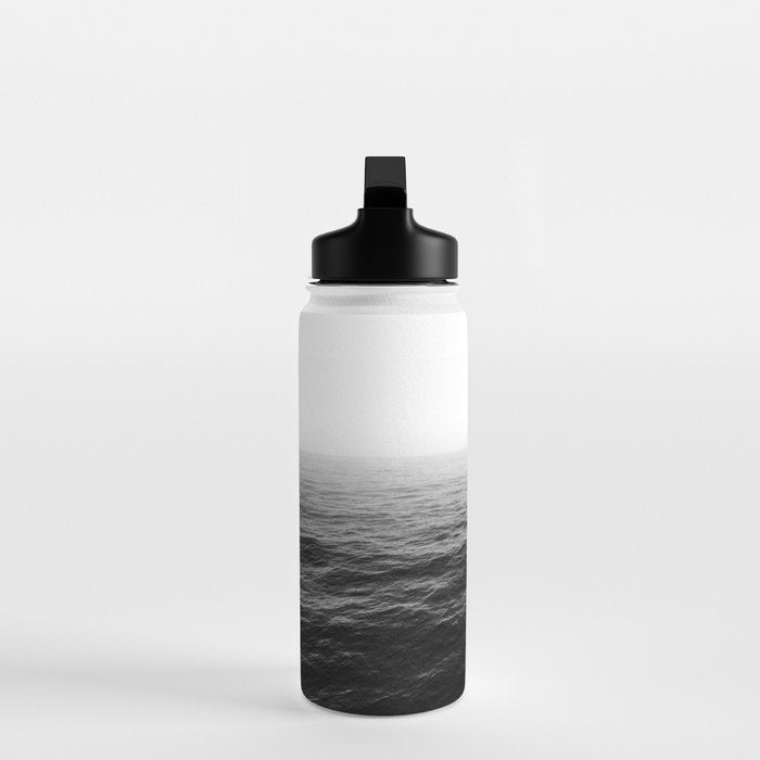 ocean horizon black and white landscape photography Water Bottle Gallery Image 3