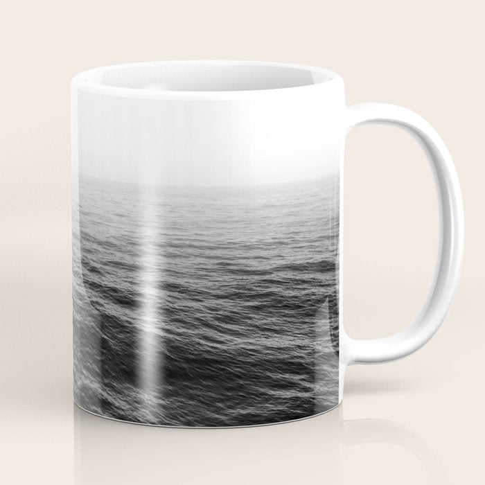 ocean horizon black and white landscape photography Coffee Mug Gallery Image 1