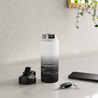 ocean horizon black and white landscape photography Water Bottle Gallery Image 4
