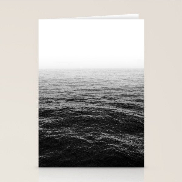 ocean horizon black and white landscape photography Stationery Card Gallery Image 1