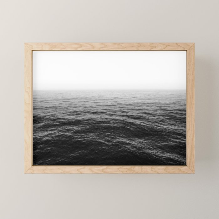 ocean horizon black and white landscape photography Mini Art Print Gallery Image 1