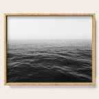 ocean horizon black and white landscape photography Serving Tray Gallery Image 1