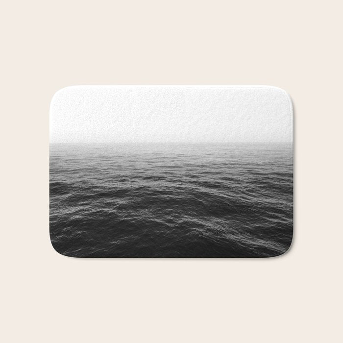 ocean horizon black and white landscape photography Bath Mat Gallery Image 1