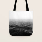 ocean horizon black and white landscape photography Tote Bag Gallery Image 1