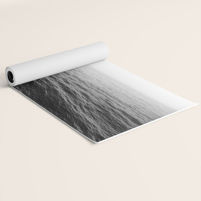 ocean horizon black and white landscape photography Yoga Mat Gallery Image 2