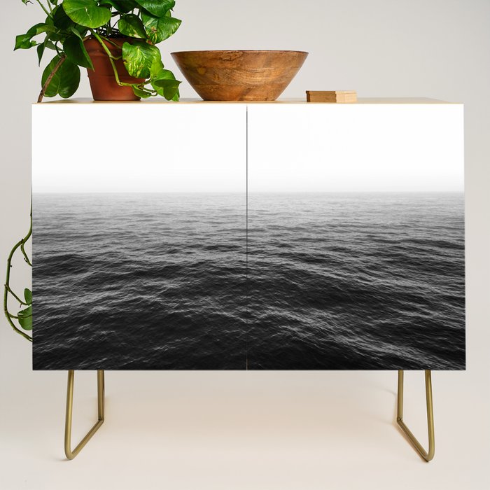 ocean horizon black and white landscape photography Credenza Gallery Image 1