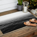 ocean horizon black and white landscape photography Outdoor Rug Gallery Image 2
