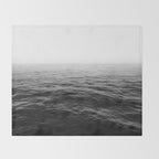 ocean horizon black and white landscape photography Throw Blanket Gallery Image 2