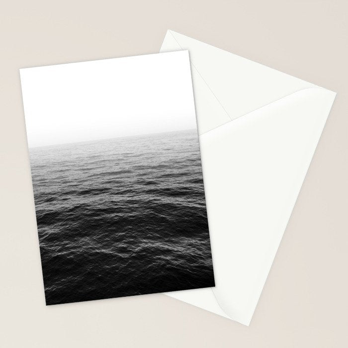 ocean horizon black and white landscape photography Stationery Card Gallery Image 2