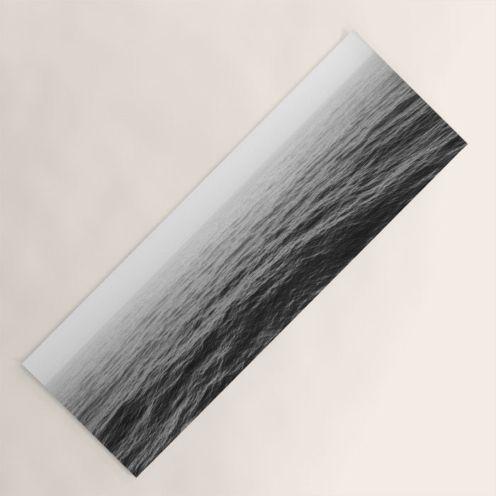 ocean horizon black and white landscape photography Yoga Mat Gallery Image 1