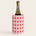 Mid Century Modern Atomic Stars Grid in Retro Christmas Red and Pink Wine Chiller Gallery Image 1