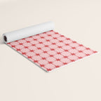 Mid Century Modern Atomic Stars Grid in Retro Christmas Red and Pink Yoga Mat Gallery Image 2