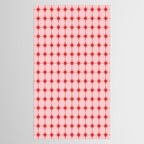 Mid Century Modern Atomic Stars Grid in Retro Christmas Red and Pink Tablecloth Gallery Image 2