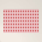 Mid Century Modern Atomic Stars Grid in Retro Christmas Red and Pink Welcome Mat Gallery Image 1