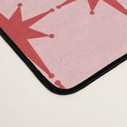 Mid Century Modern Atomic Stars Grid in Retro Christmas Red and Pink Desk Mat Gallery Image 4