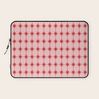 Mid Century Modern Atomic Stars Grid in Retro Christmas Red and Pink Laptop Sleeve Gallery Image 1