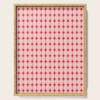 Mid Century Modern Atomic Stars Grid in Retro Christmas Red and Pink Serving Tray Gallery Image 1