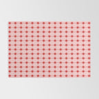 Mid Century Modern Atomic Stars Grid in Retro Christmas Red and Pink Rug Gallery Image 2