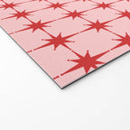 Mid Century Modern Atomic Stars Grid in Retro Christmas Red and Pink Welcome Mat Gallery Image 2