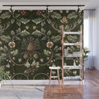 William Morris Woodland Nostalgia Emerald Green Wall Mural Gallery Image 1