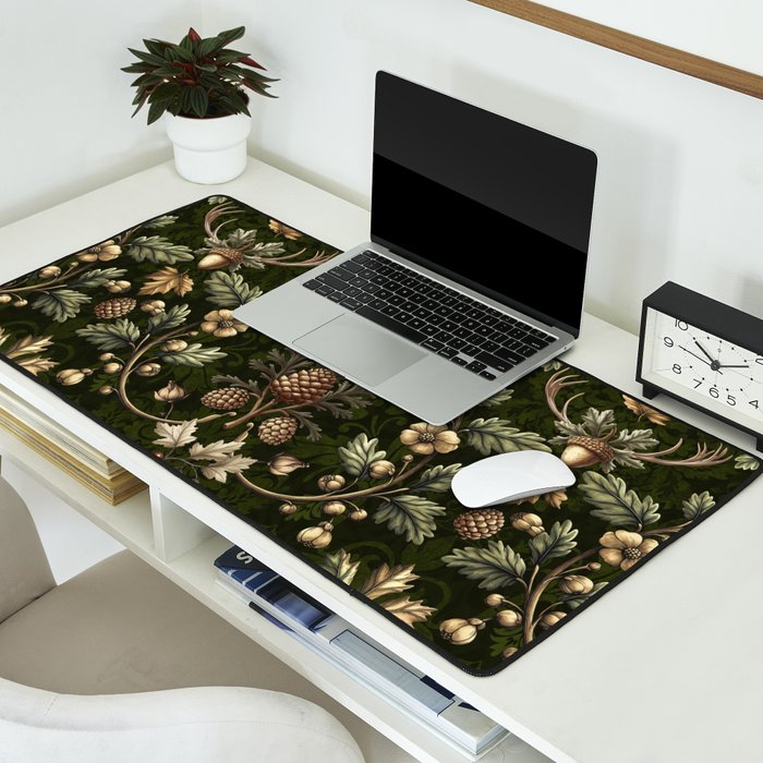 William Morris Woodland Nostalgia Emerald Green Desk Mat Gallery Image 2