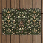 William Morris Woodland Nostalgia Emerald Green Outdoor Rug Gallery Image 1