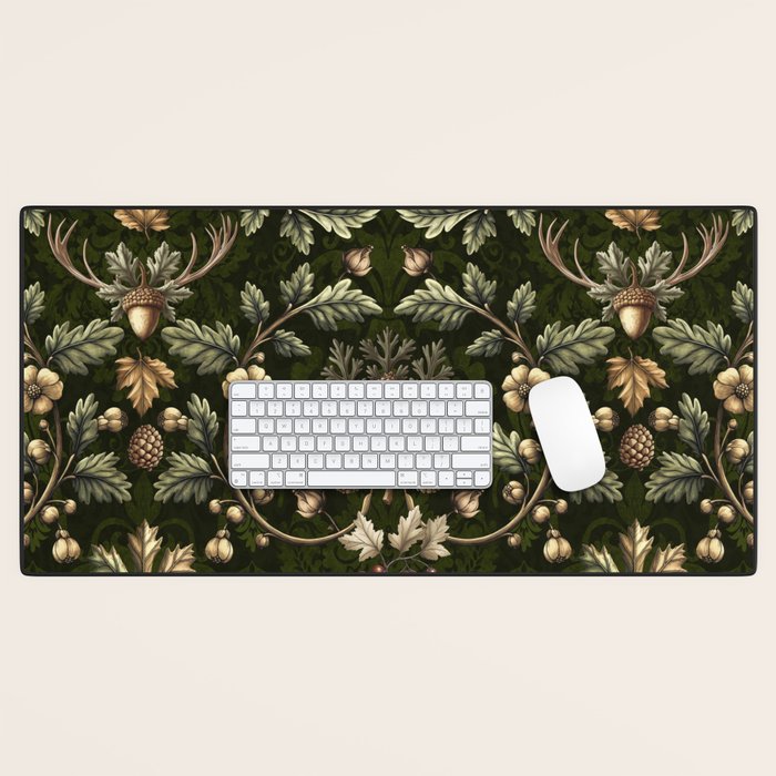 William Morris Woodland Nostalgia Emerald Green Desk Mat Gallery Image 1