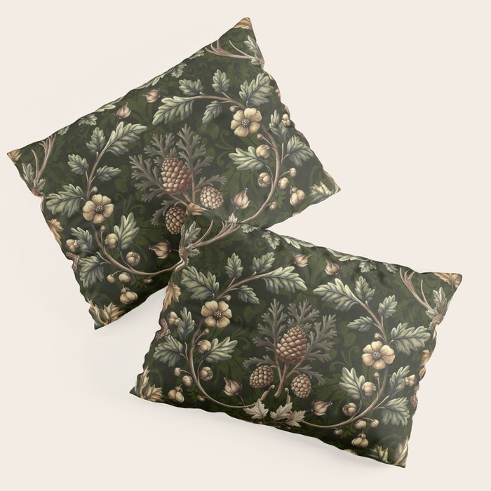 William Morris Woodland Nostalgia Emerald Green Pillow Sham Gallery Image 1