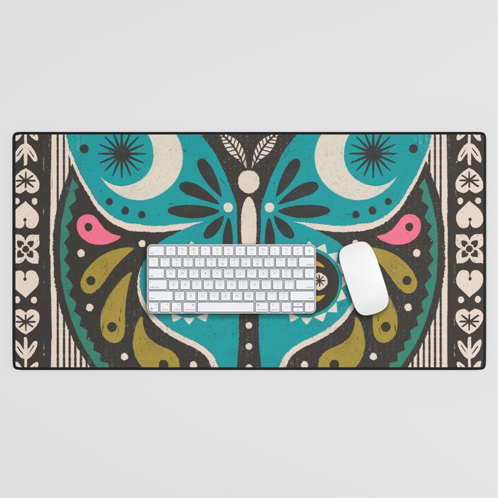 Luna Moth - Black Desk Mat Gallery Image 1