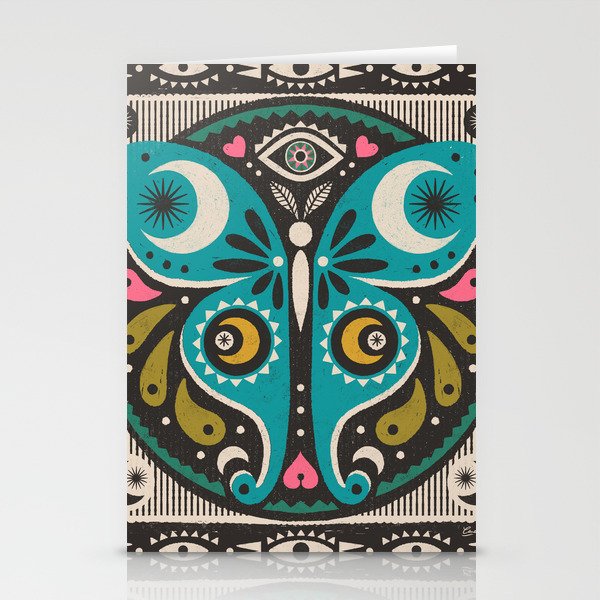 Luna Moth - Black Stationery Card Gallery Image 1