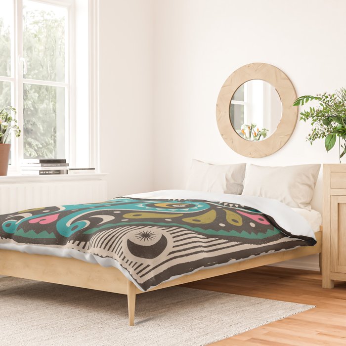 Luna Moth - Black Duvet Cover Gallery Image 2