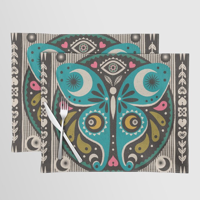 Luna Moth - Black Placemat Gallery Image 1