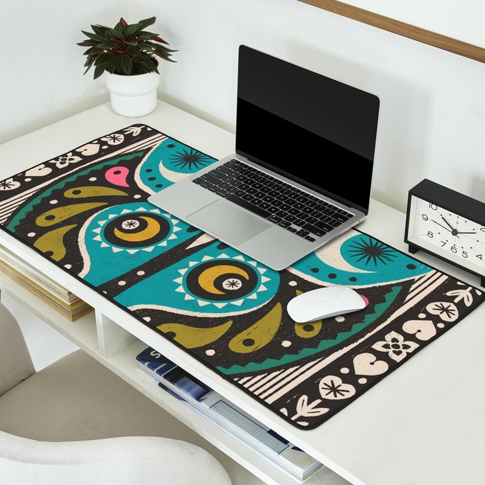 Luna Moth - Black Desk Mat Gallery Image 2